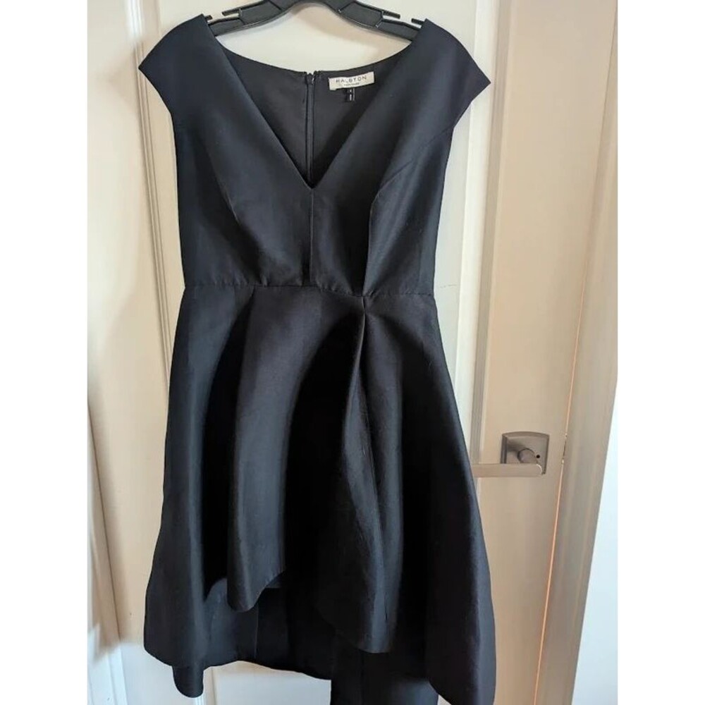 Halston Heritage Black High Low dress 4